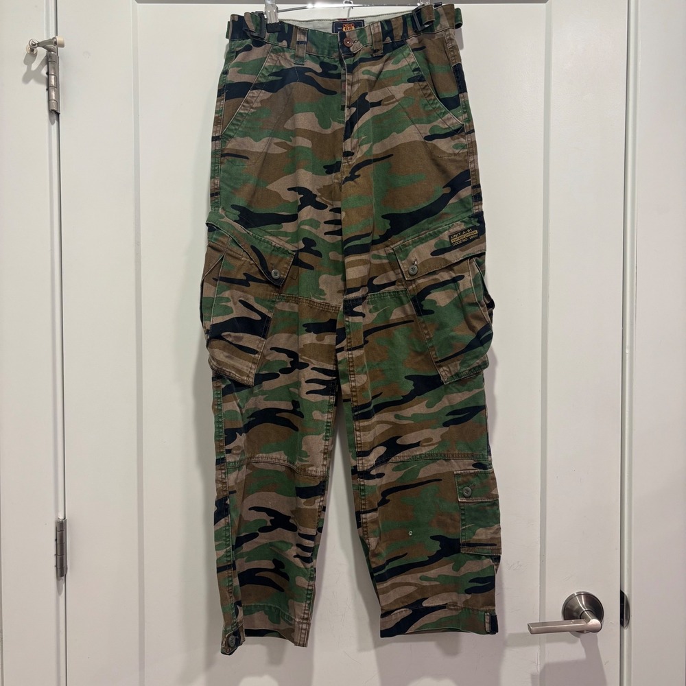 Route 66 Kids Tiger Stripe Camo Cargo Pants Green Brown Size 16 Unit A-61